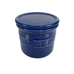 Longaberger Salt Crock Pottery Woven Traditions With Lid / Coaster